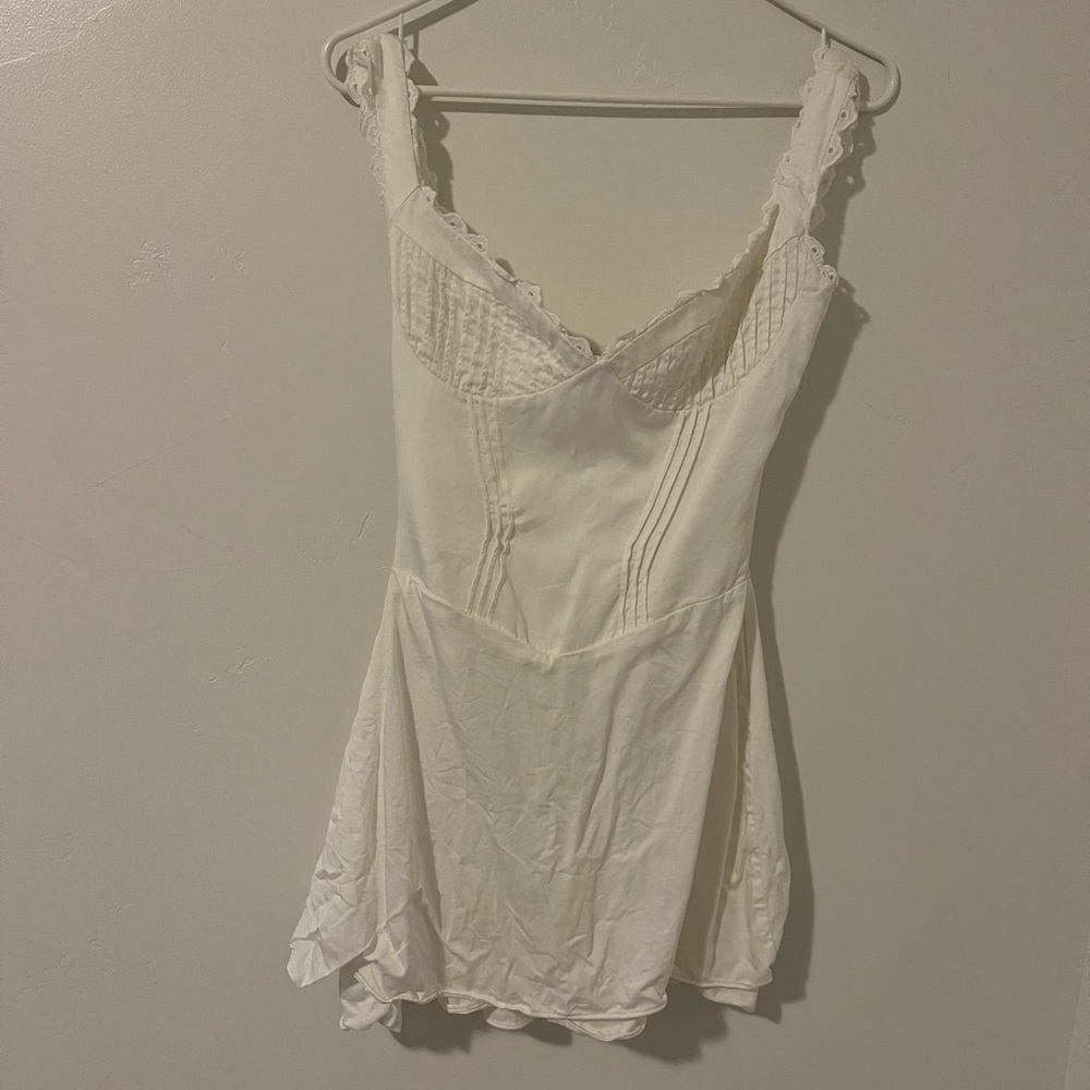 White eyelet corset dress